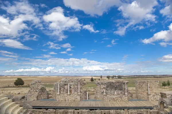 stock image Roman Theatre of Regina Turdulorum. Casas de Reina, Badajoz, Spain. Overview