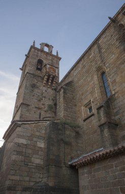 San Pedro, Gata, Caceres, Extremadura, İspanya kilisesi. Kilise çan kulesi