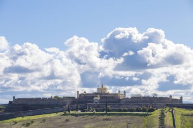 View of the Fortress of Santa Luzia, Elvas, Portugal. Garrison Border Town of Elvas and its Fortifications clipart
