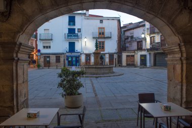 Hervas, Spain - Hervas Jan 21st, 2024: Corredera Square, Ambroz Valley village. Caceres, Extremadura, Spain clipart