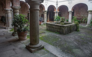 P. de Acim, Spain - Jan 21st, 2024: New cloister of El Palancar Convent, Pedroso de Acim, Caceres, Spain clipart