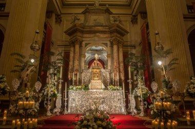 Pamplona, Spain - March 3rd, 2024: Chapel of San Fermin at San Lorenzo Church, Pamplona, Navarra, Spain clipart