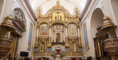 Pamplona, Spain - March 3rd, 2024: San Lorenzo Church main nave, Pamplona, Navarra, Spain clipart