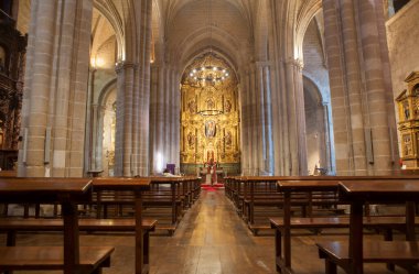 Estella, Spain - March 30, 2024: Church of San Miguel main nave. Estella, Navarre, Northern Spain clipart