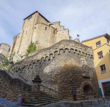 Church of San Miguel building stairs. Estella, Navarre, Spain clipart