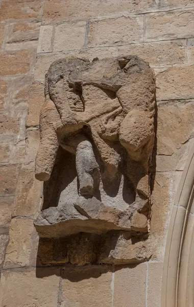 stock image Church of Santiago, Puente La Reina, Navarre, Romanesque Portico