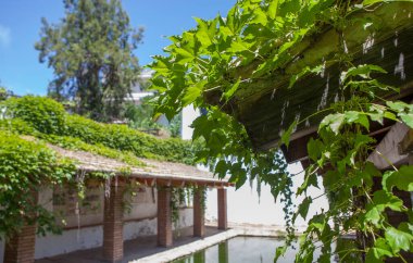 Alange, Badajoz, Extremadura, İspanya 'nın el yıkama binası. Tarihi hizmet binaları 