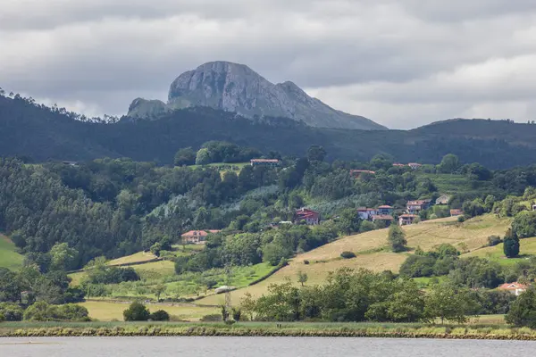 stock image Mountains hills seen from Paseo de los Vencedores, Ribadesella, Asturias, Spain