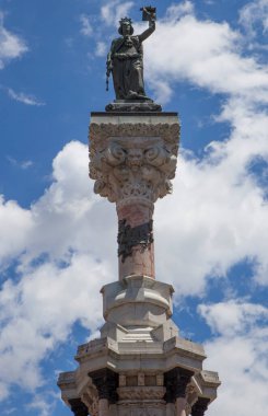 Pamplona, Spain - July 10th, 2024: Monument to the Fueros of Navarre, made by  Manuel Martinez de Ubago, 1903, Navarra, Spain clipart