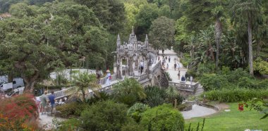 Sintra, Portugal, Aug 8th, 2024: Quinta da Regaleira, one of the principal tourist attractions of Sintra. Side wall clipart