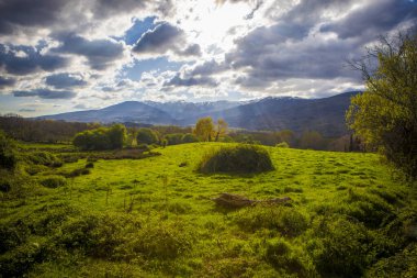 Alto Tormes Bölgesi Dağları manzarası. Umbrias, Avila, Kastilya ve Leon, İspanya