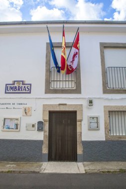 Umbrias, Avila - 1 Mayıs 2025: Umbrias Belediye Binası, Avila, Kastilya ve Leon, İspanya