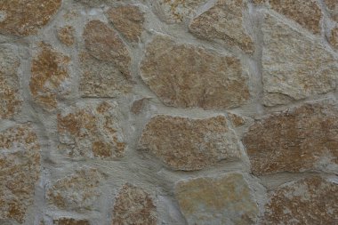 A wall lined with irregularly shaped stones in a chaotic manner