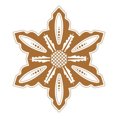 Dondurmalı zencefilli kar tanesi. Vektör illüstrasyonu