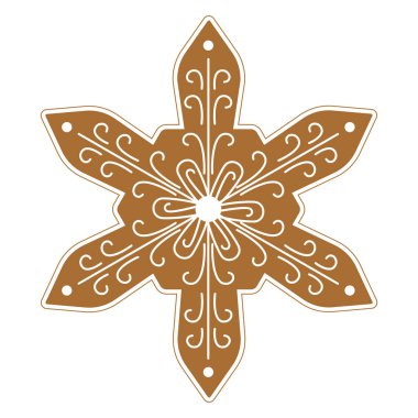 Dondurmalı zencefilli kar tanesi. Vektör illüstrasyonu