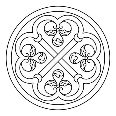 Antik dekoratif desen. Dekoratif element vektör çizimi. Mimari çiçek elementi.