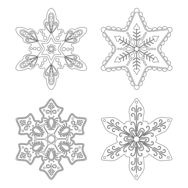 Snowflakes Silhouettes Ready Coloring Laser Cutting — Stockvektor