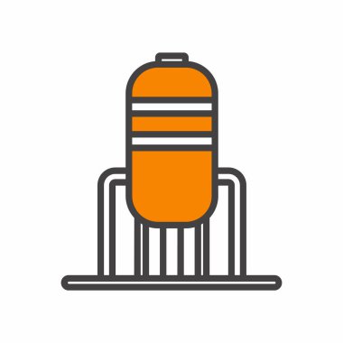 Yakıt deposu ya da sarnıç ikonu. Sıvı ve su deposunu kullanarak. Erzak ya da depolama ve yakıt transferi. Web tasarımı, uygulamalar, çıkartmalar, şirket siteleri için uygun. Yakıt istasyonlarını ve nakliyeyi işaretlemek için..