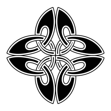 Kelt düğümü vektör çizimi. Kelt milli tarzı birbirine karışmış, izole edilmiş vektör. Patrick Günü kutlaması. Kuzey sembolü.