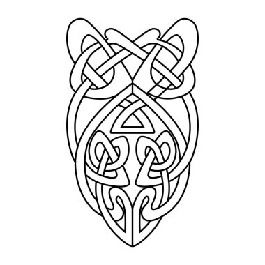 Kelt milli tarzı birbirine karışmış, izole edilmiş vektör. Kelt düğümü vektör çizimi. Kuzey sembolü. Klasik simetrik sembol.