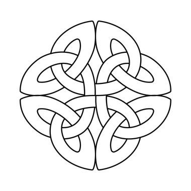 Kelt milli tarzı birbirine karışmış, izole edilmiş vektör. Kelt düğümü vektör çizimi. Patrick Günü kutlaması. Kuzey sembolü.