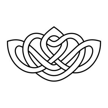 Interlaced pattern isolated vector. Symmetric geometric symbol.	