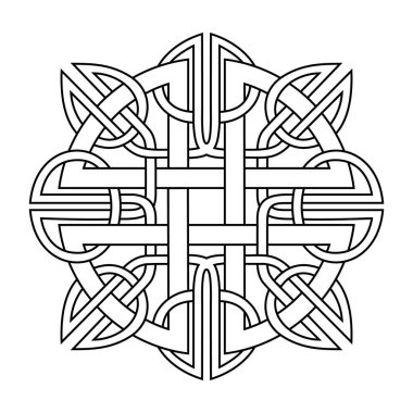 Kelt kesişen desenli izole vektör. Kuzey sembolü. Kelt düğümü vektör çizimi. Vintage ögesi.