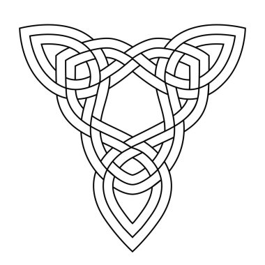 Kelt kesişen desenli izole vektör. Kuzey sembolü. Kelt düğümü vektör çizimi. Vintage ögesi.