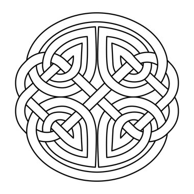 Kelt kesişen desenli izole vektör. Kuzey sembolü. Kelt düğümü vektör çizimi. Vintage ögesi.
