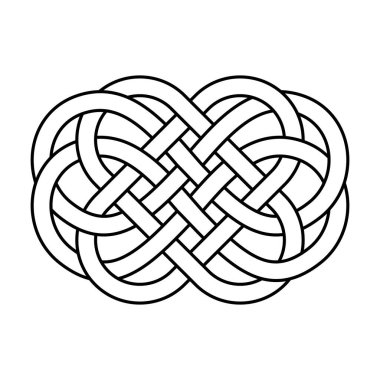 Kelt kesişen desenli izole vektör. Kuzey sembolü. Kelt düğümü vektör çizimi. Vintage ögesi.