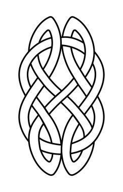 Kelt düğümü vektör çizimi. Kelt milli tarzı birbirine karışmış, izole edilmiş vektör. Patrick Günü kutlaması. Kuzey sembolü.