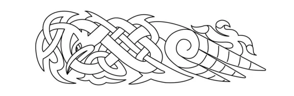 ケルトの民族様式はパターンによって隔離されるベクトルをインターレースしました ケルトノットベクターイラスト 古代ノルディックシンボル 古代鳥のシンボル — ストックベクタ