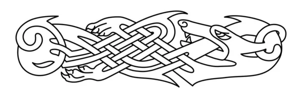 Kelt Milli Tarzı Birbirine Karışmış Izole Edilmiş Vektör Kelt Düğümü — Stok Vektör
