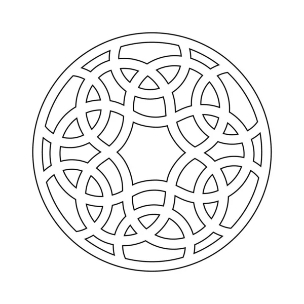 円形対称パターン ラインアートの形状 デコレーションエレメント — ストックベクタ