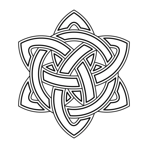 Knop Stjärna Vektor Illustration Celtic Stil Sammanflätade Mönster Isolerad Vektor — Stock vektor