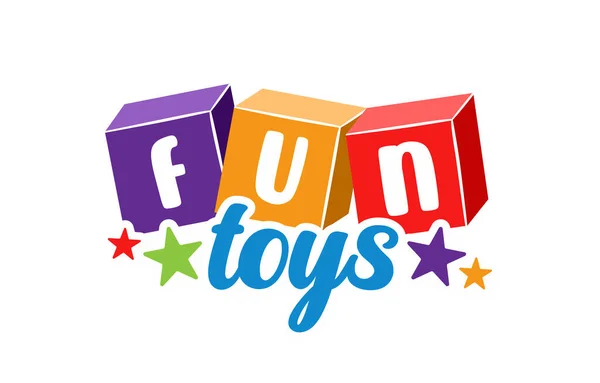 Illustration Des Logokonzepts Für Die Kinderzone Spielzeug Für Kinder Emblem — Stockvektor