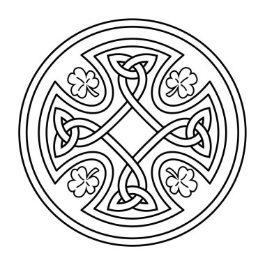 Celtic national style interlaced pattern isolated vector. Celtic knot vector illustration. Patrick's Day celebration. Nordic symbol. Tattoo sketch design.	