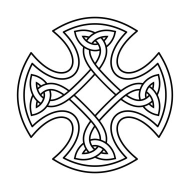 Celtic national style interlaced pattern isolated vector. Celtic knot vector illustration. Patrick's Day celebration. Nordic symbol. Tattoo sketch design.	