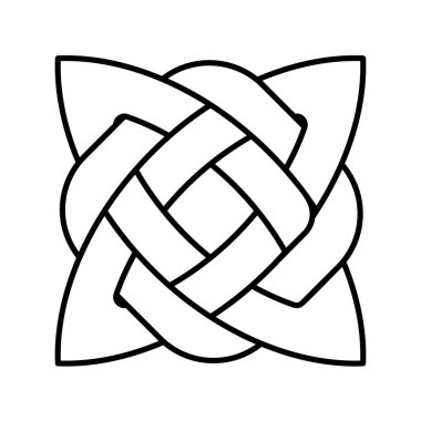 Kelt düğümü vektör çizimi. Kelt milli tarzı birbirine karışmış, izole edilmiş vektör. Patrick Günü kutlaması. Kuzey sembolü.