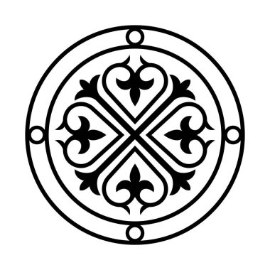 Antik dekoratif desen. Dekoratif element vektör çizimi. Mimari çiçek elementi.