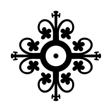 İrlanda fayans deseni. Antik dekoratif desen. Dekoratif element vektör çizimi. Mimari çiçek elementi.