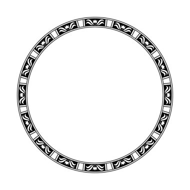 Çiçek motifli yuvarlak çerçeve.