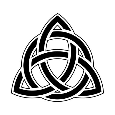 Trefolil Kelt elementi. Kelt kesişen desenli izole vektör. Kuzey sembolü. Kelt düğümü vektör çizimi. Vintage ögesi.