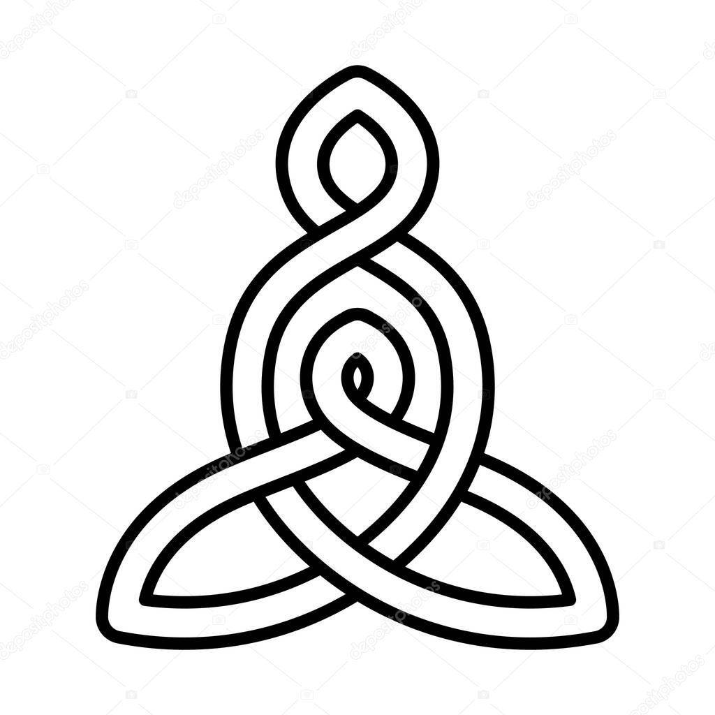 The Celtic Motherhood Knot. Celtic Style Interlaced Symbol. Vector Line Art.