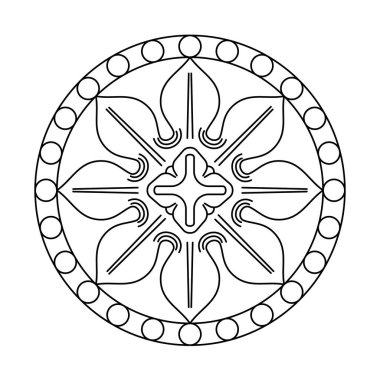 Antik dekoratif desen. Dekoratif çiçek element vektör çizimi. Mimari sıva ögesi.