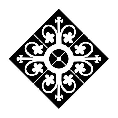 İrlanda fayans deseni. Antik dekoratif desen. Dekoratif element vektör çizimi. Mimari çiçek elementi.