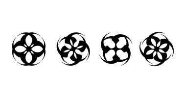 Symmetric abstract symbol vector illustration set. clipart