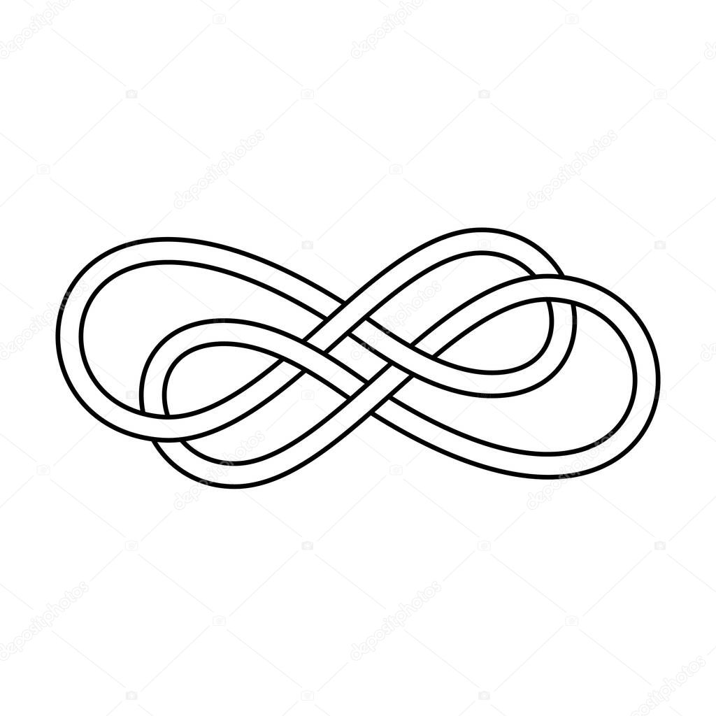 Celtic Knot. Symbol of love and friendship. Celtic Style Interlaced Symbol. Vector Line Art.