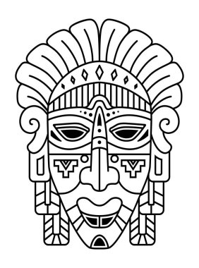 Amerikan yerlisi maskesi. Kabile sanatı.