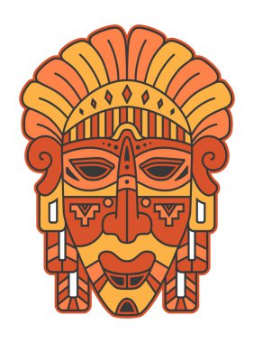 Amerikan yerlisi maskesi. Kabile sanatı.